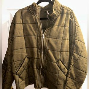 Army green quilted Free People Shacket